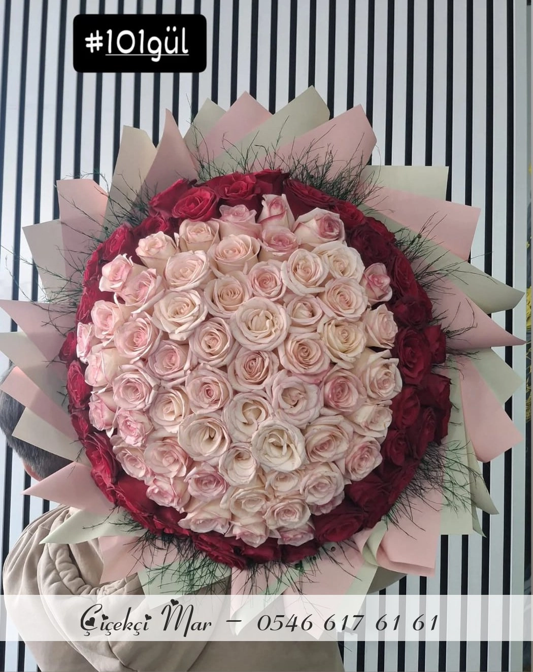 101 Adet Pembe Gül Buketi