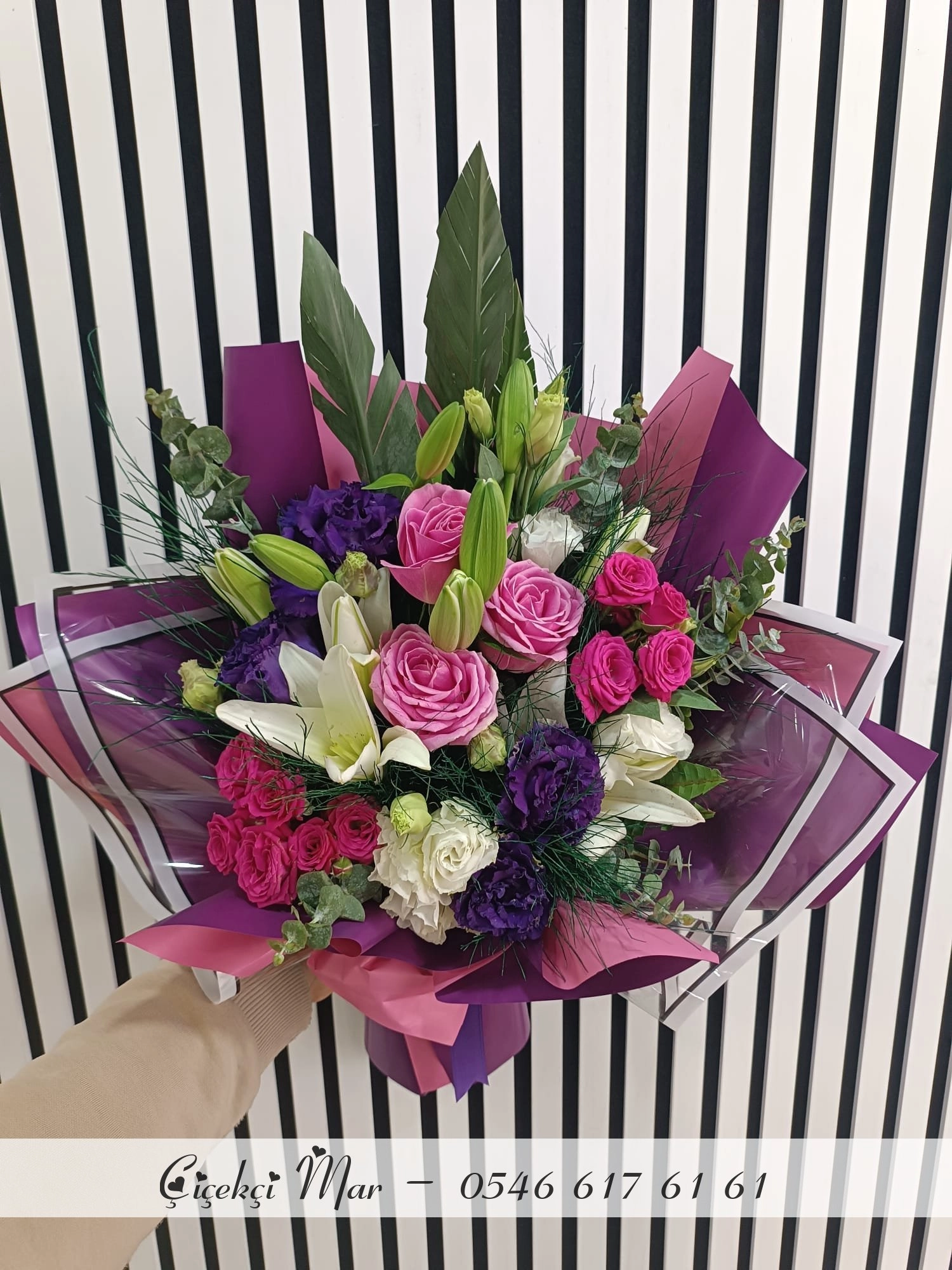 Gül Lilyum Karışık Buket 