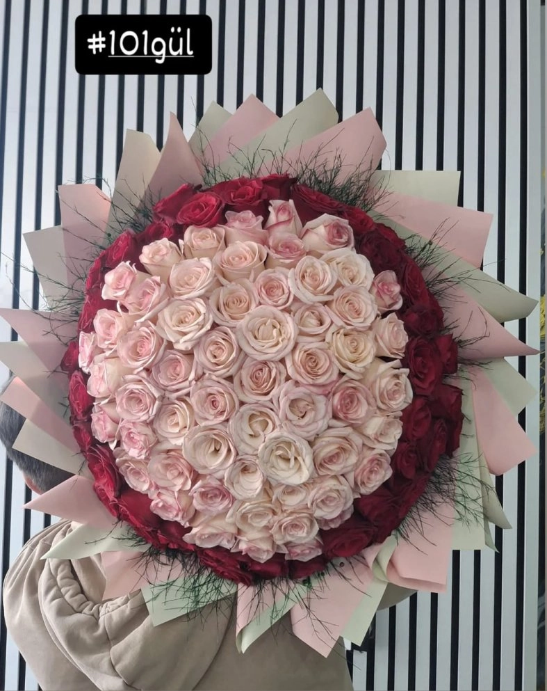 101 Adet Pembe Gül Buketi