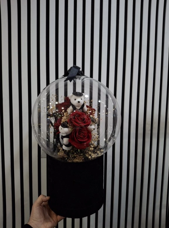 Bobo Balon Gül Ve Ayicik