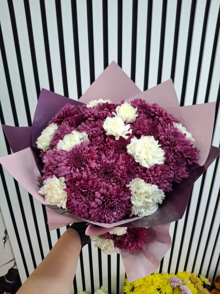 Bordo Kasımpatı Buketi