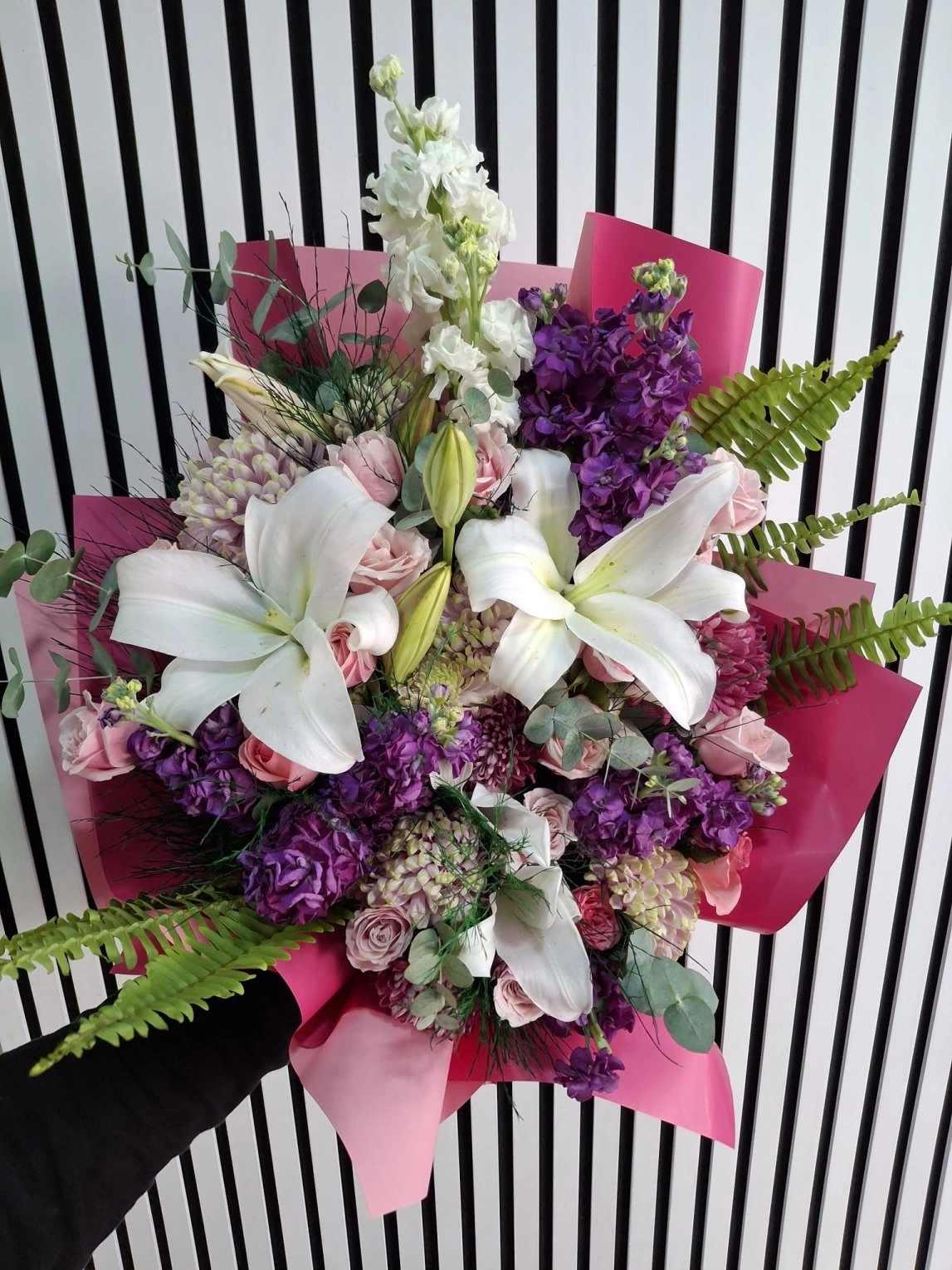 Büyük Boy Gül Lilyum Karışık Buket