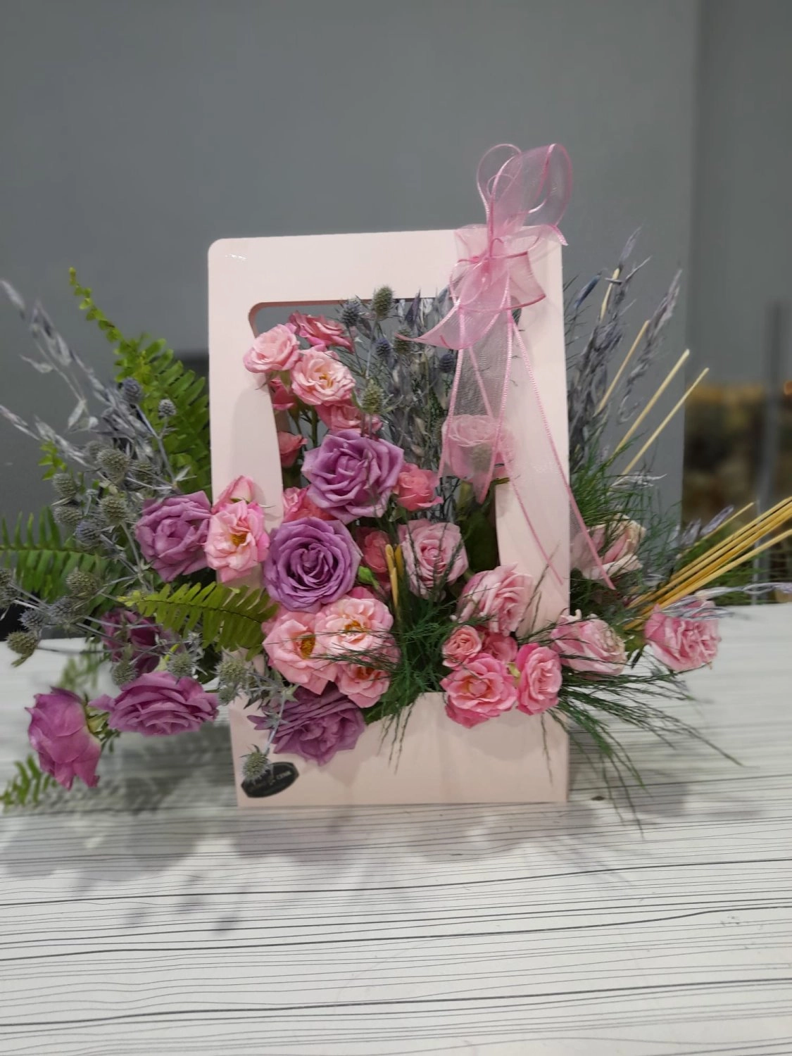 Çantada Çiçek Pembe Güller